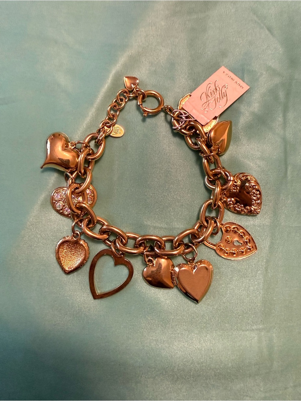 NWT Kirks Folly Heart Charm Bracelet